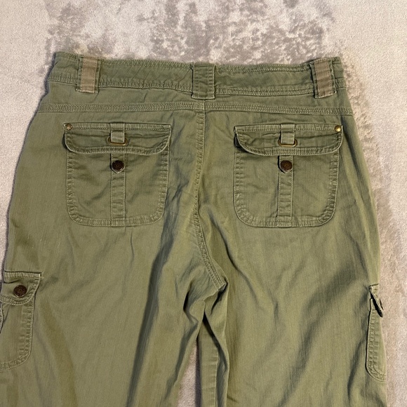 Gloria Vanderbilt Cargo Pants 10 Wide Leg Utility Hiking Army Olive Gorp - Picture 8 of 10